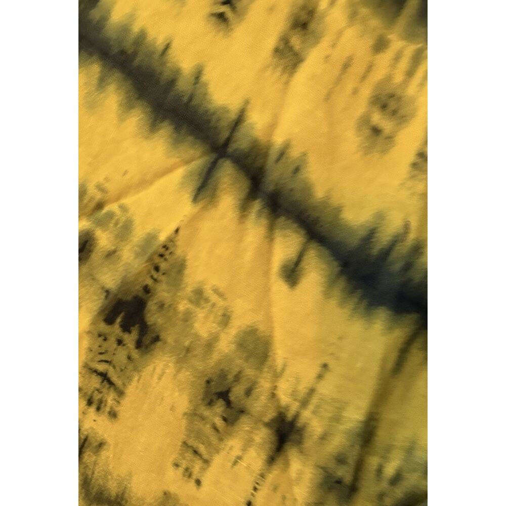 Bryn Walker Linen Maxi Skirt Yellow Black Tie Dye Womens M Beach Lagenlook - Picture 9 of 11